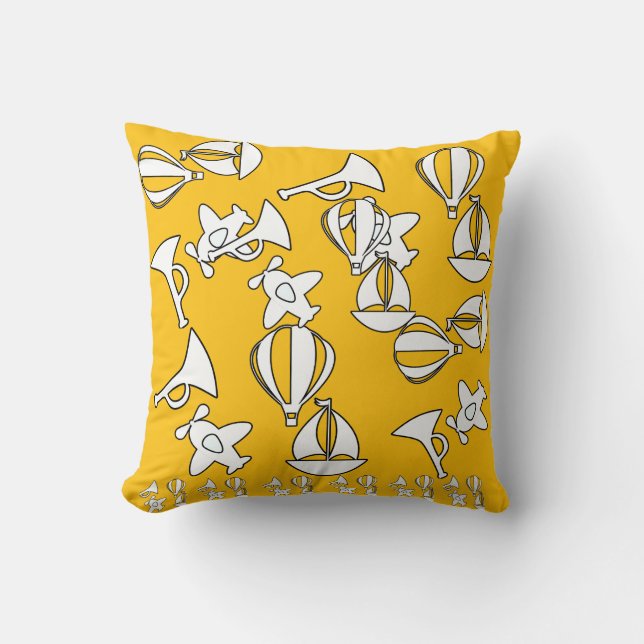 Toy Collection Kids Trim Yellow       Throw Pillow (Front)