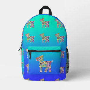 Toy Dogs Kids Aqua Blue  Printed Backpack