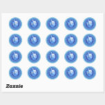 Toy Dreidel Classic Round Sticker<br><div class="desc">A Sticker Designed Hanukkah Toy Dreidel In Blue And Silver For Mailings Or Party Favour Bags</div>