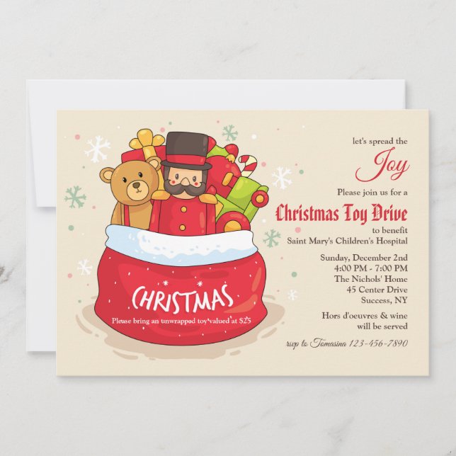 Toy Drive Christmas Party Invitation (Front)