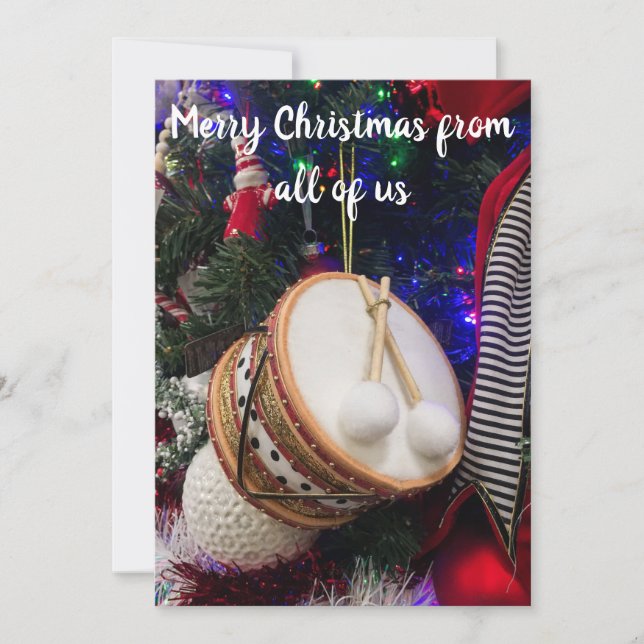 Toy Drum Christmas Greetings Holiday Card (Front)