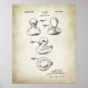 Toy Duck Patent Poster