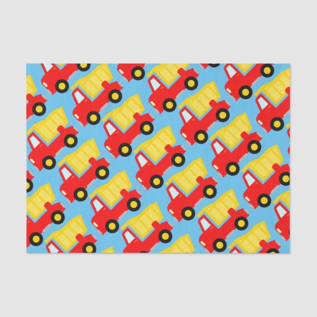 Toy dump truck kids Birthday gift tissue paper (Front)