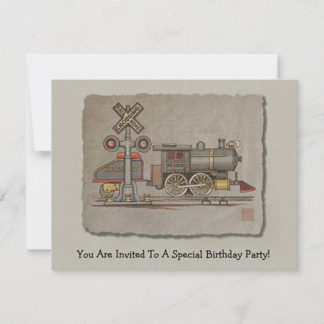 Toy Electric Train Invitation (Front)