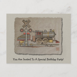 Toy Electric Train Invitation