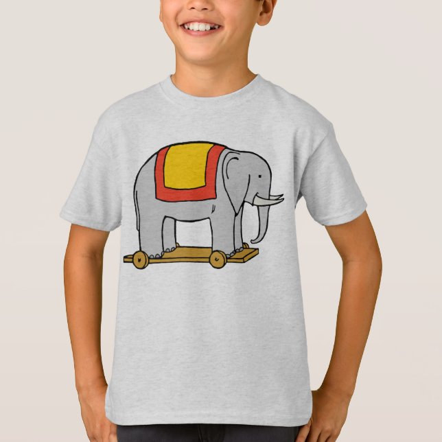 Toy Elephant Vintage Art T-Shirt (Front)
