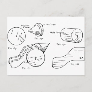 Toy Firework Schematic Postcard