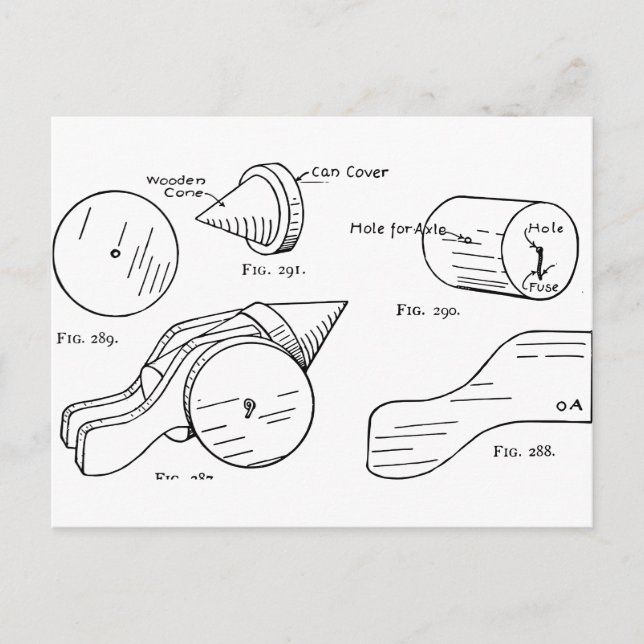 Toy Firework Schematic Postcard (Front)
