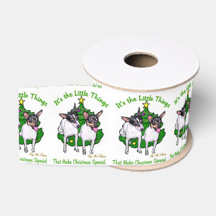 Toy Fox Terrier Christmas Grosgrain Ribbon