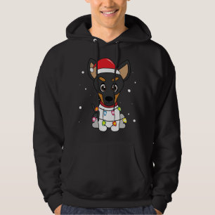 Toy Fox Terrier Christmas Lights Mom Dad Dog Gift Hoodie
