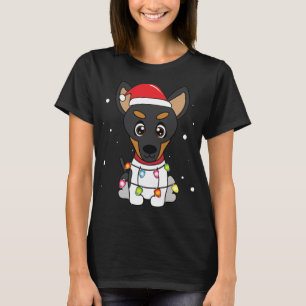 Toy Fox Terrier Christmas Lights Mom Dad Dog Gift T-Shirt
