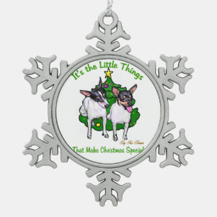 Toy Fox Terrier Christmas Snowflake Pewter Christmas Ornament