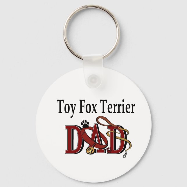 Toy Fox Terrier Dad Gifts Keychain (Front)