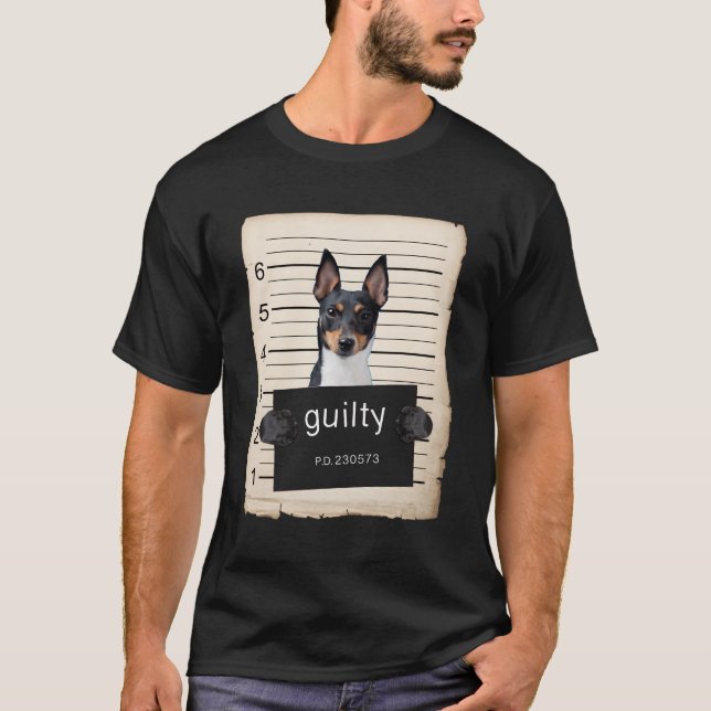 Toy Fox Terrier Dog Mug Shot T-Shirt (Front)