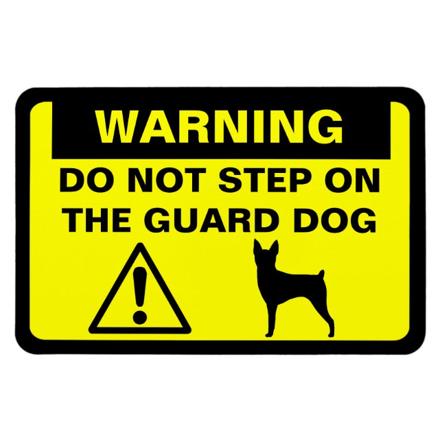 Toy Fox Terrier Guard Dog Warning Magnet (Horizontal)