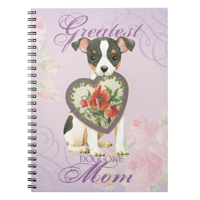 Toy Fox Terrier Heart Mom Notebook (Front)