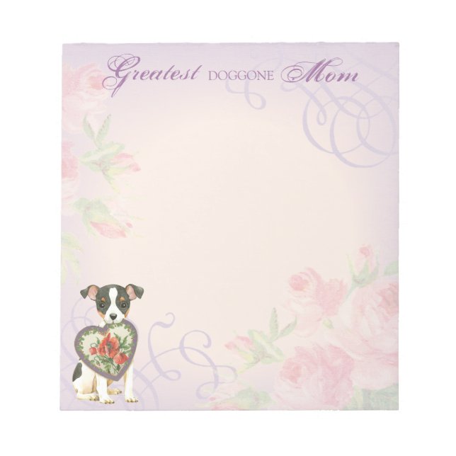 Toy Fox Terrier Heart Mom Notepad (Front)