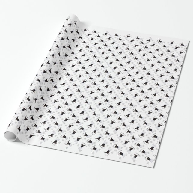 Toy Fox Terrier History Design Wrapping Paper (Unrolled)