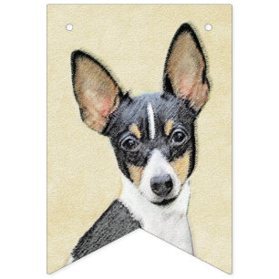 Toy Fox Terrier Painting - Cute Original Dog Art Bunting Flags