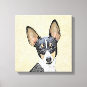 Toy Fox Terrier Painting - Cute Original Dog Art Canvas Print