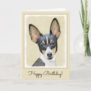 Toy Fox Terrier Painting - Cute Original Dog Art Card