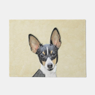 Toy Fox Terrier Painting - Cute Original Dog Art Doormat
