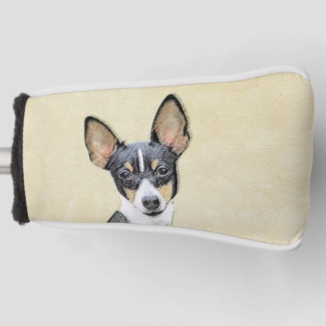 Toy Fox Terrier Painting - Cute Original Dog Art Golf Head Cover (Front)