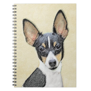 Toy Fox Terrier Painting - Cute Original Dog Art Notebook