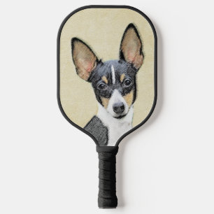 Toy Fox Terrier Painting - Cute Original Dog Art Pickleball Paddle