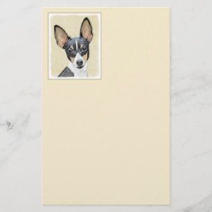 Toy Fox Terrier Painting - Cute Original Dog Art Stationery