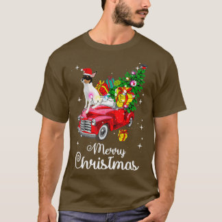 Toy Fox Terrier Ride Red Truck Christmas Pajama T-Shirt