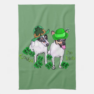 Toy Fox Terrier St Pattys Kitchen Towel