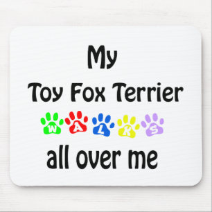 Toy Fox Terrier Walks Design Mouse Pad