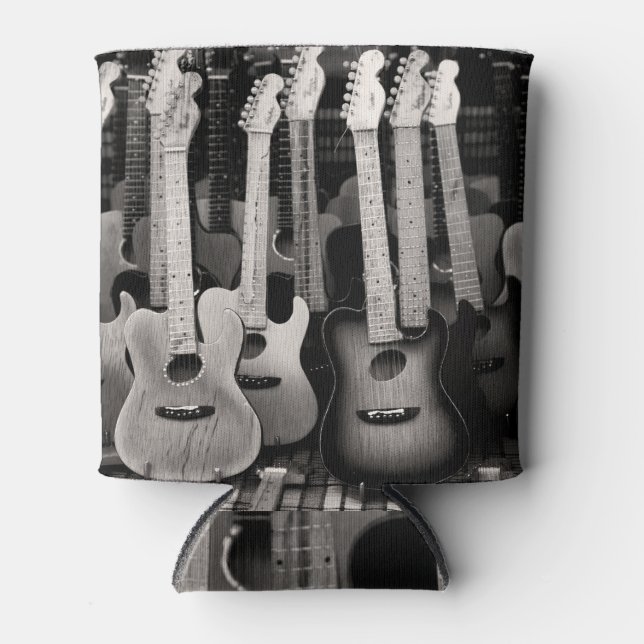 Toy Guitar: Playful Background Concept. Can Cooler (Front)