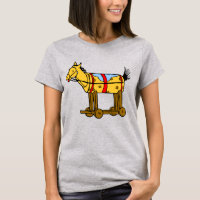 Toy Horse with Wheels Vintage Art
