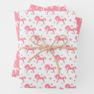 Toy Horses Wrapping Paper Sheet Set of 3