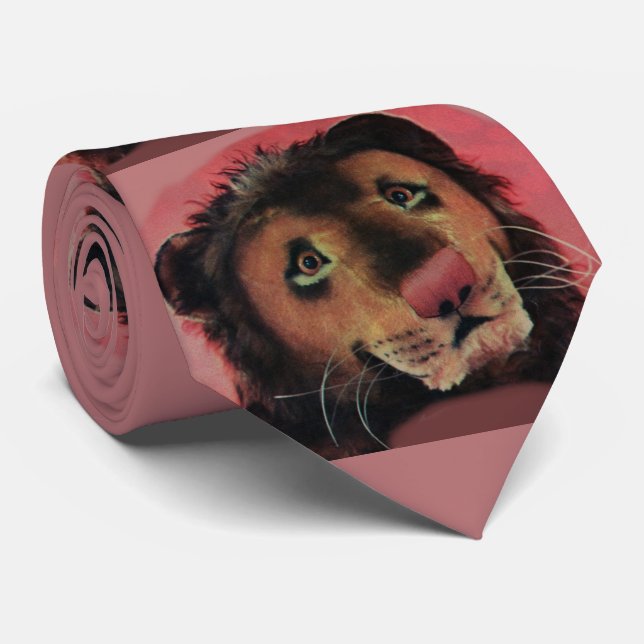 toy lion head print  tie (Rolled)