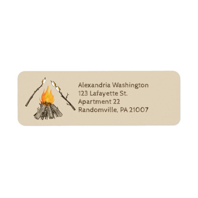 Toy Marshmallows Campfire Adresse de retour (Devant)
