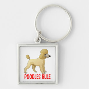 Toy Miniature Poodle Cream Tan Puppy Dog Love Keychain