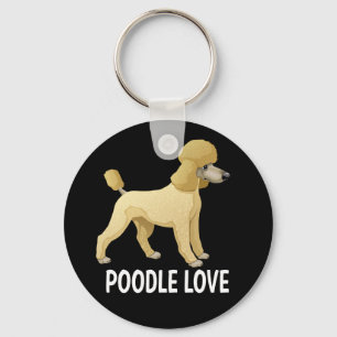 Toy Miniature Poodle Puppy Dog Love Black Keychain