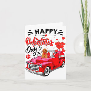 Toy Odle Heart Red Truck Happy Valentine Day Dog  Card