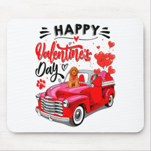 Toy Odle Heart Red Truck Happy Valentine Day Dog  Mouse Pad