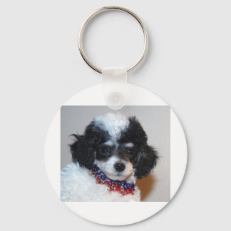 Toy Parti Poodle Puppy face Keychain