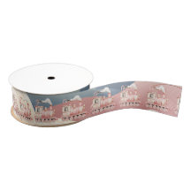 Toy Pink Christmas Locomotive Winter Scene