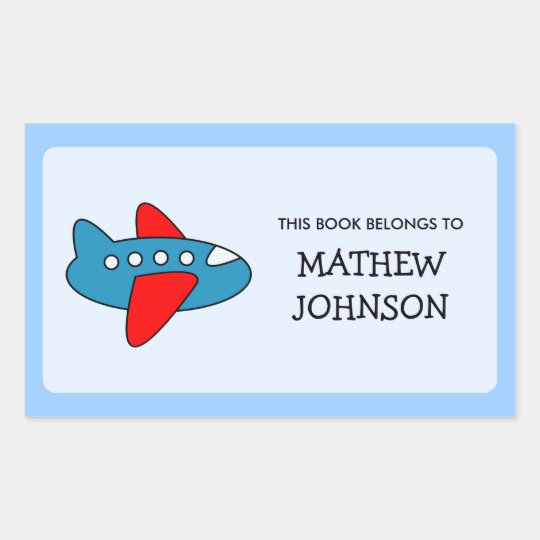 Toy plane book label stickers | School supplies