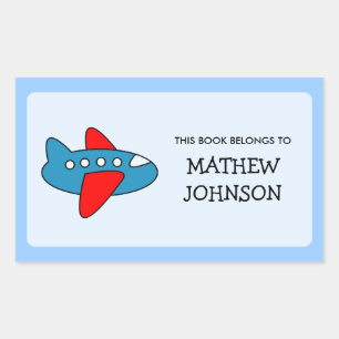 Toy plane book label stickers School supplies