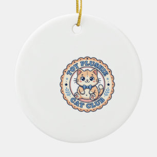 Toy Plushie Cat Cute Cat T-Shirt Design - Toy Plus Ceramic Ornament