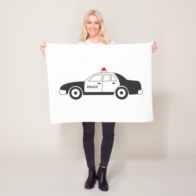 Toy Police Car Design Fleece Blanket (In Situ)