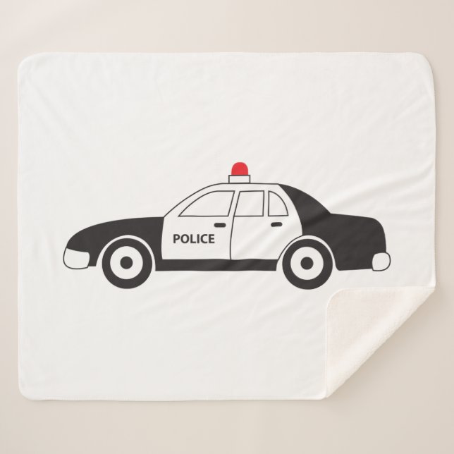 Toy Police Car Design Sherpa Blanket (Front (Horizontal))