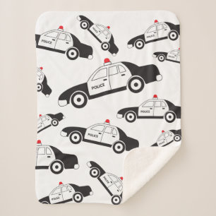 Toy Police Car Design Sherpa Blanket